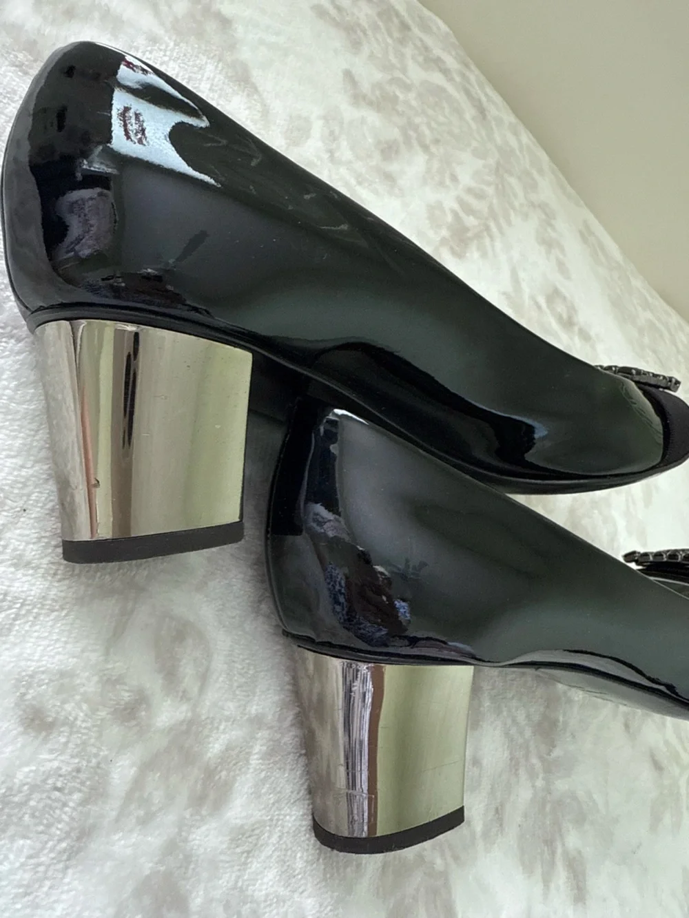 Giuseppe Zanotti Design Patent Leather Pumps with Crystal Embellished Buckle